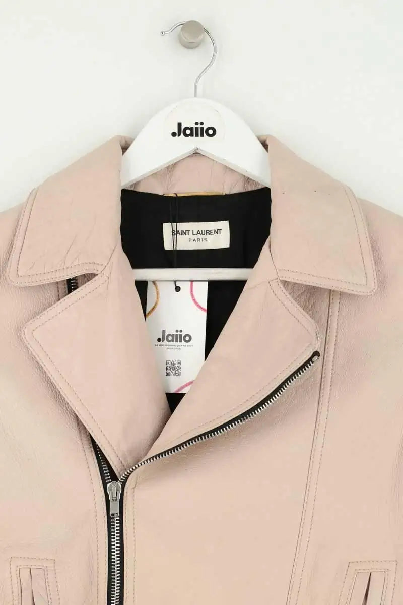 Veste Saint Laurent Rose en Cuir