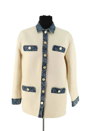 Veste Sandro Blanc en Laine, taille S - Seconde Main