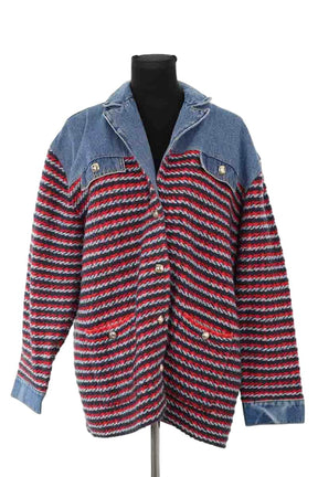 Veste Sandro Bleu en Coton, taille L - Seconde Main