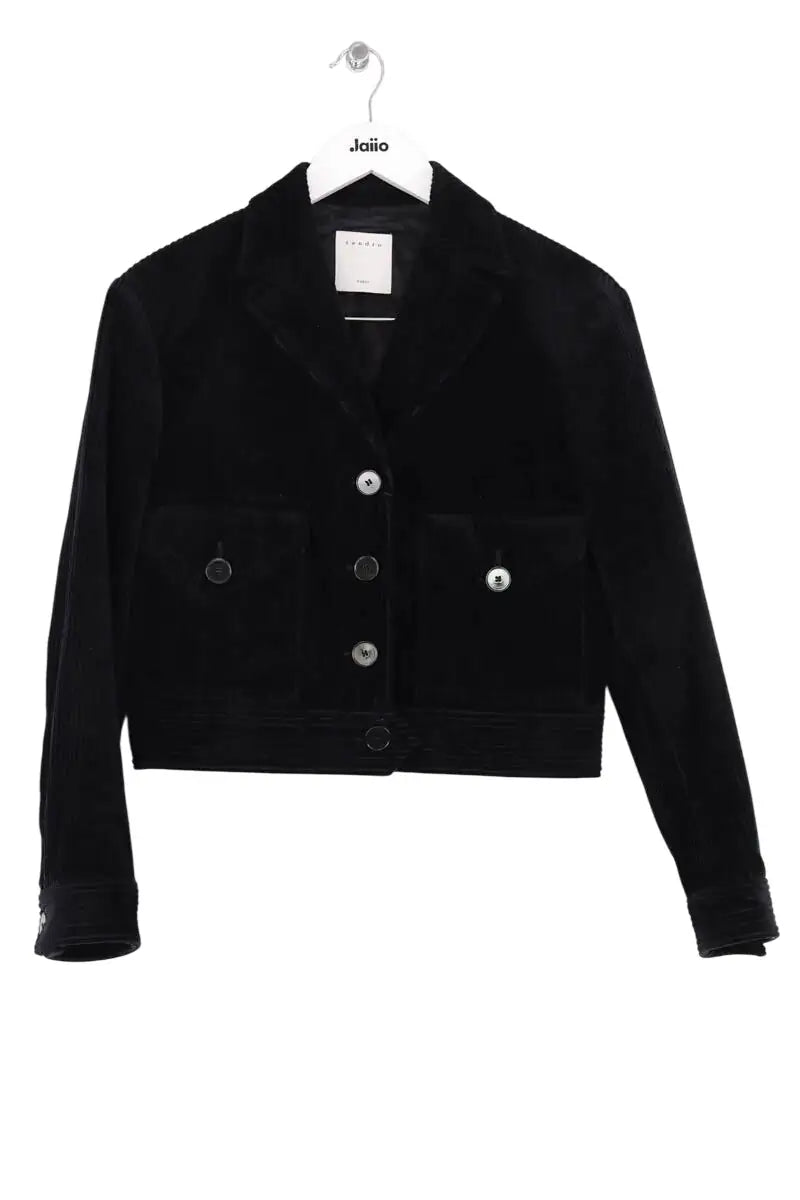 Veste Sandro Noir en Coton, taille S - Seconde Main