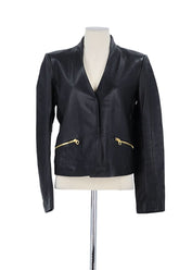 Veste Sandro Noir en Cuir, taille M - Seconde Main