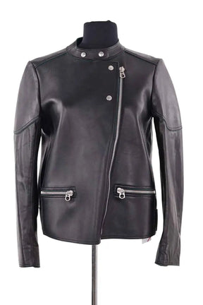 Veste Sandro Noir en Cuir, taille S - Seconde Main