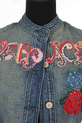 Veste sans manches Versace Bleu en Coton
