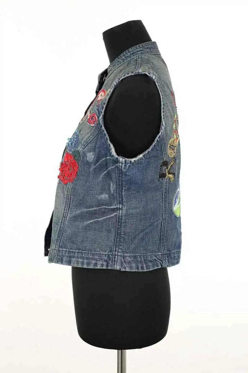 Veste sans manches Versace Bleu en Coton