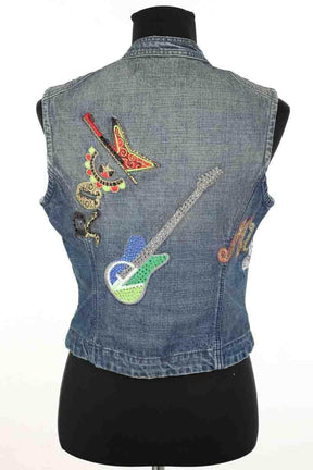 Veste sans manches Versace Bleu en Coton