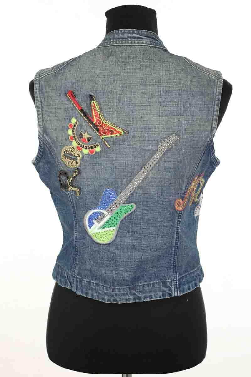 Veste sans manches Versace Bleu en Coton
