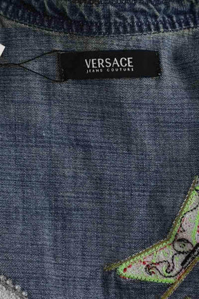 Veste sans manches Versace Bleu en Coton