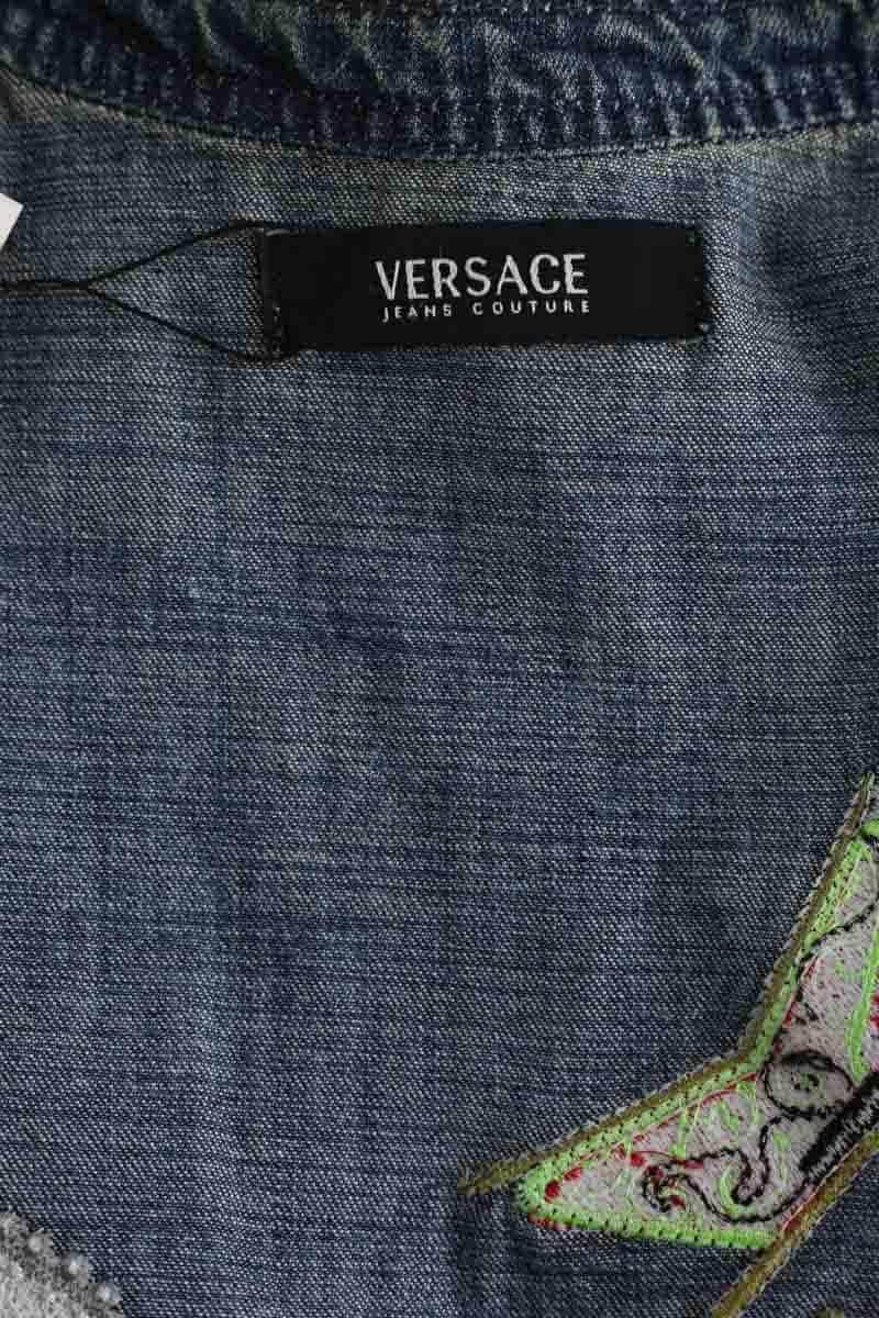 Veste sans manches Versace Bleu en Coton