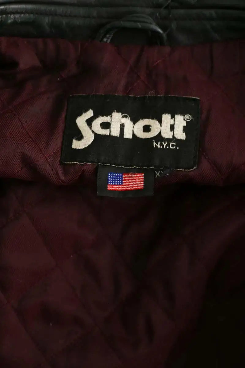 Veste Schott Noir en Cuir