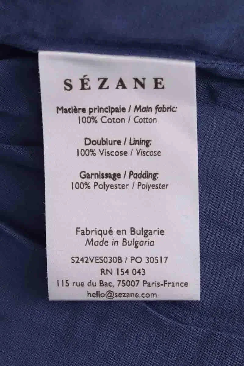 Veste Sézane Bleu en Coton