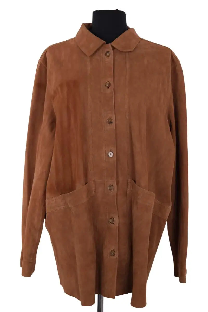 Veste Sézane Camel en Cuir, taille XL - Seconde Main