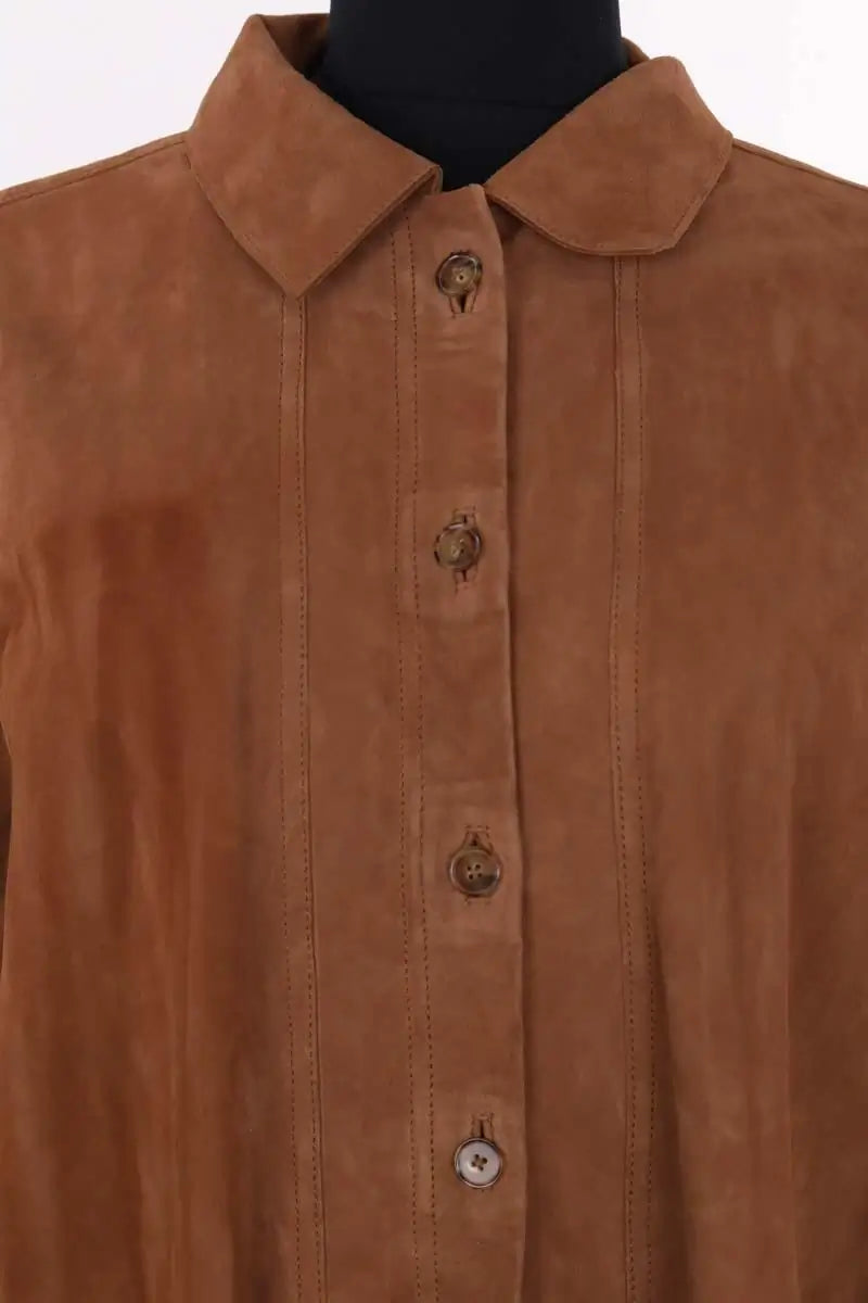 Veste Sézane Camel en Cuir