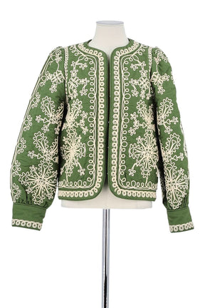 Veste Sézane Vert en Coton, taille S - Seconde Main