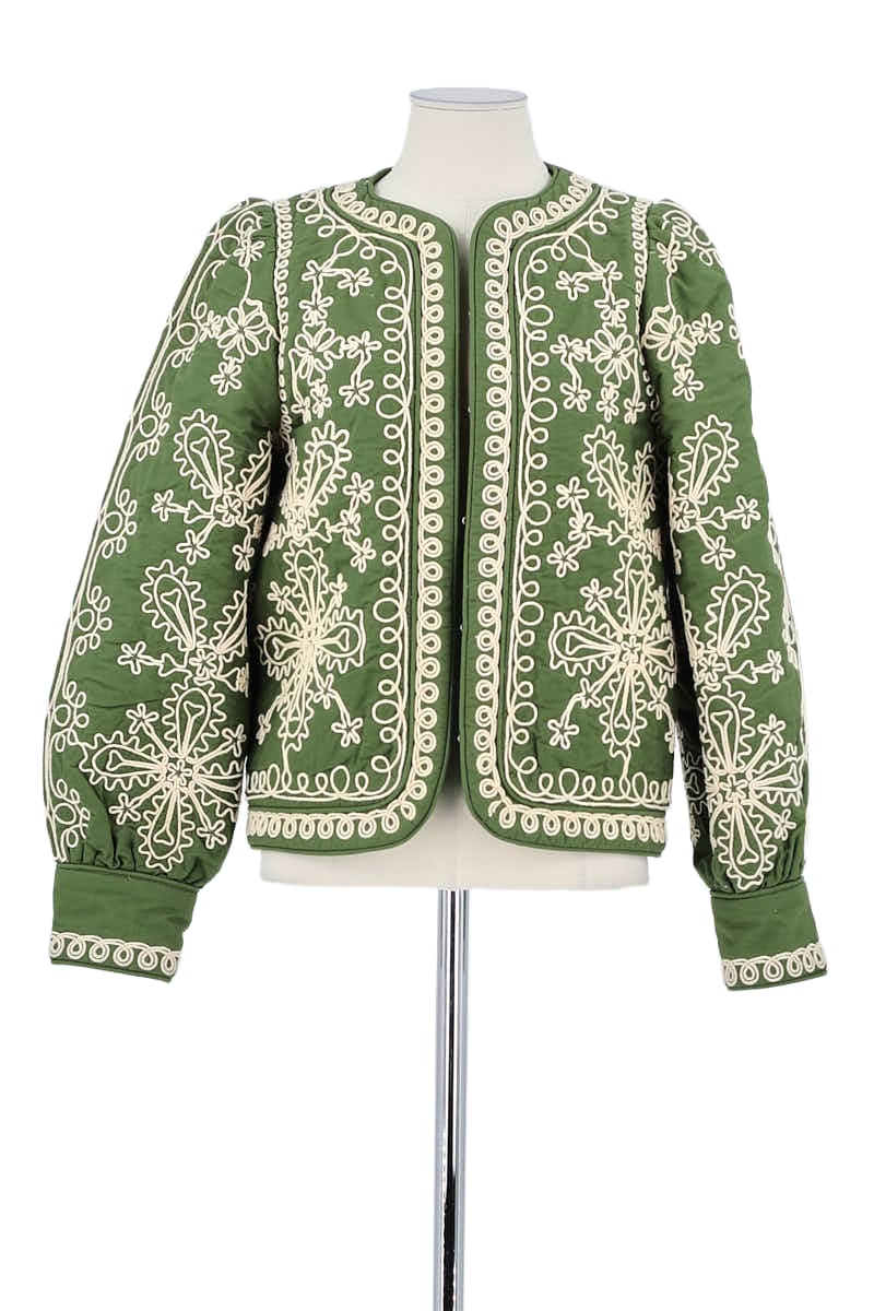 Veste Sézane Vert en Coton, taille S - Seconde Main