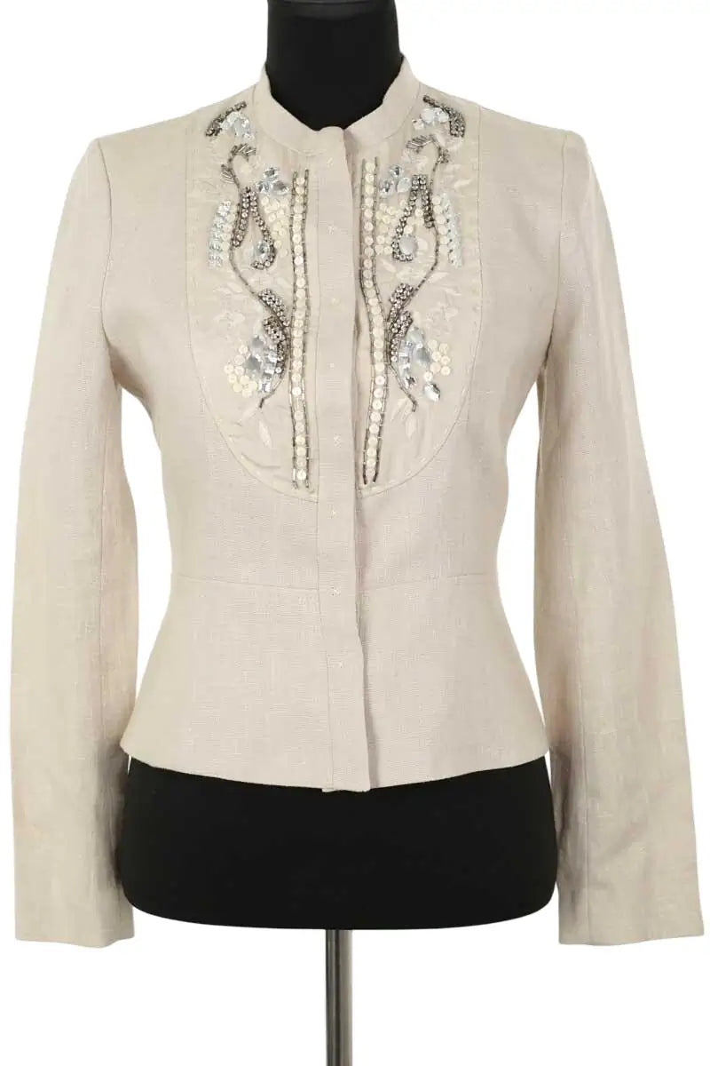Veste Tara Jarmon Beige en Lin, taille M - Seconde Main
