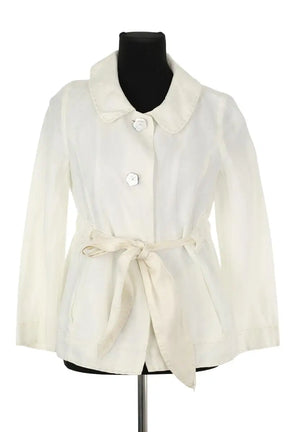 Veste Tara Jarmon Blanc en Lin, taille M - Seconde Main