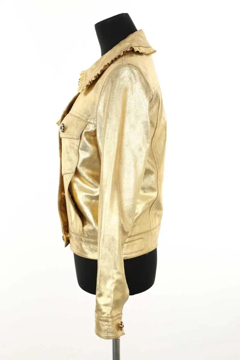 Veste Tara Jarmon Valentine Doré en Cuir