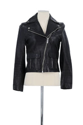 Veste The Kooples Noir en Cuir, taille XS - Seconde Main