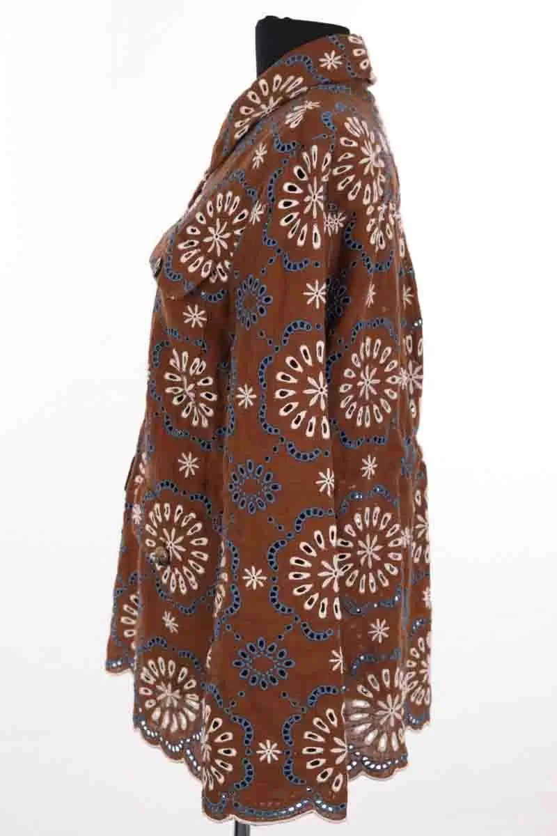 Veste Veronica Beard Marron en Lin
