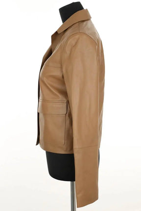 Veste Yves Salomon Marron en Cuir
