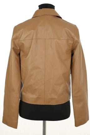 Veste Yves Salomon Marron en Cuir