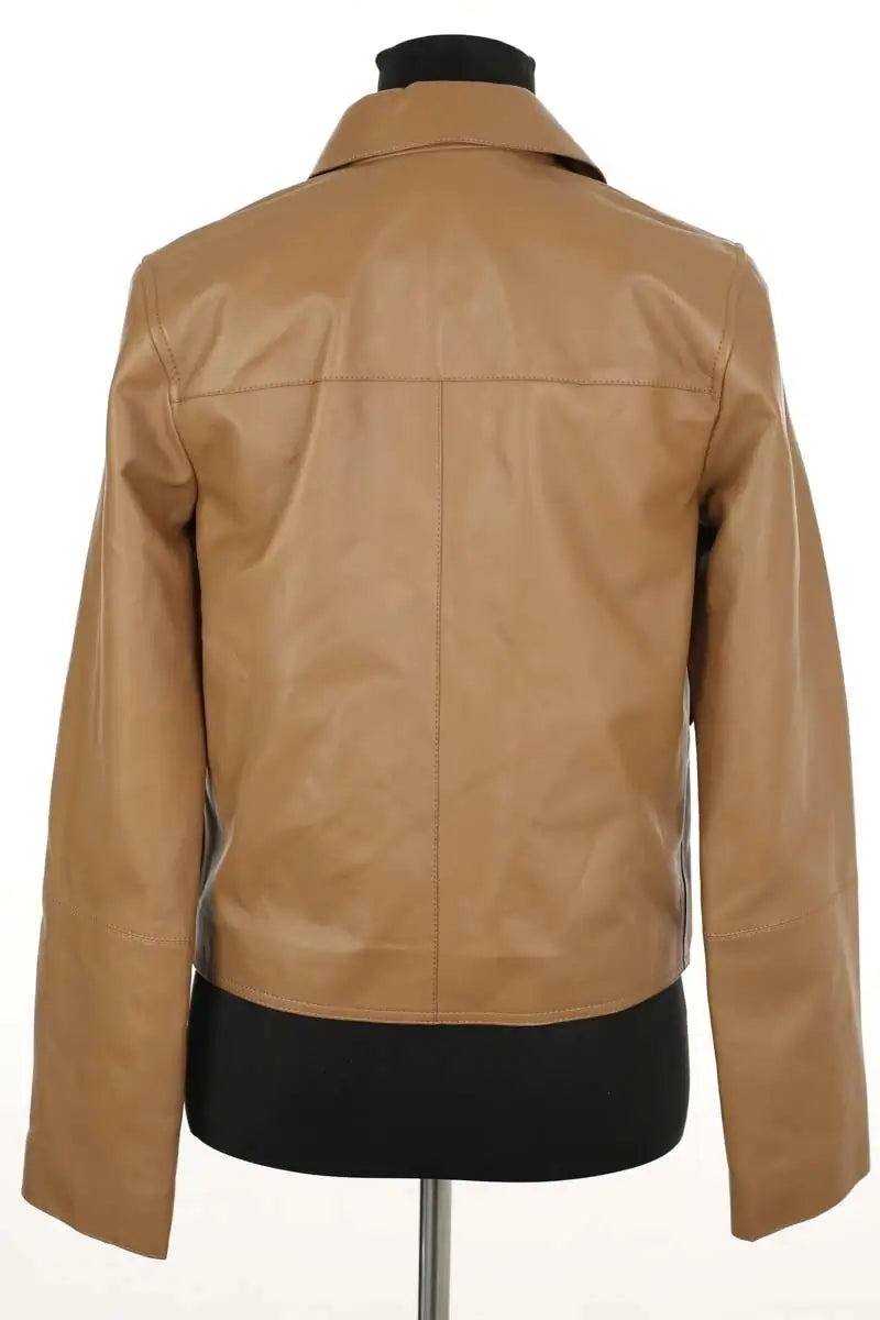 Veste Yves Salomon Marron en Cuir