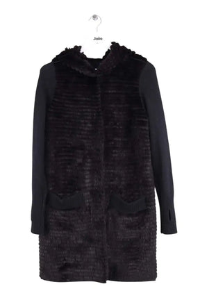 Veste Yves Salomon Noir en Cachemire, taille M - Seconde Main