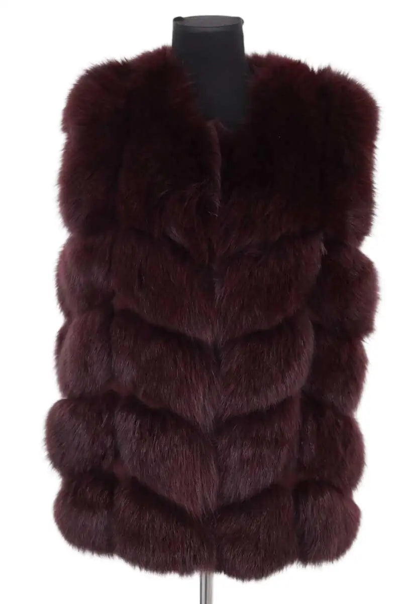 Veste Yves Salomon Violet en Fourrure, taille L - Seconde Main