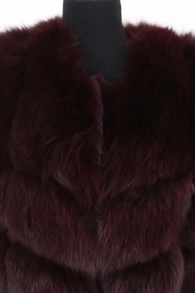 Veste Yves Salomon Violet en Fourrure