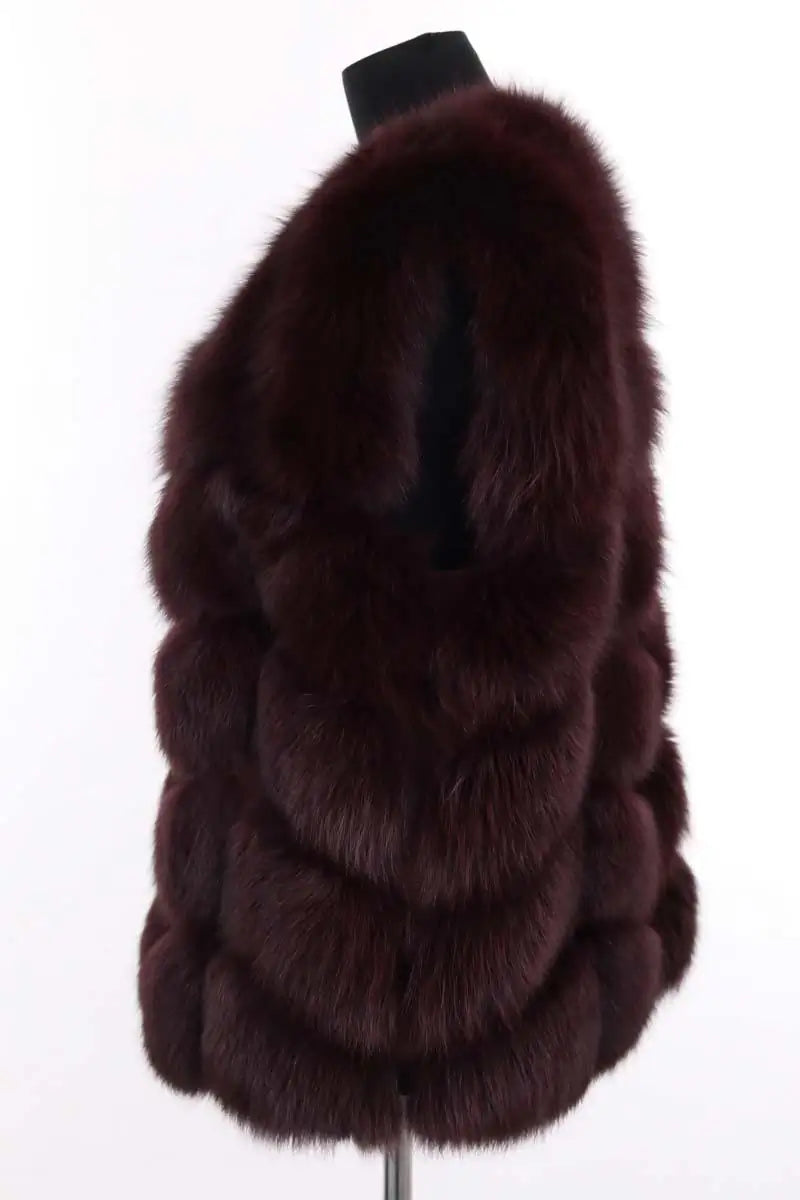 Veste Yves Salomon Violet en Fourrure