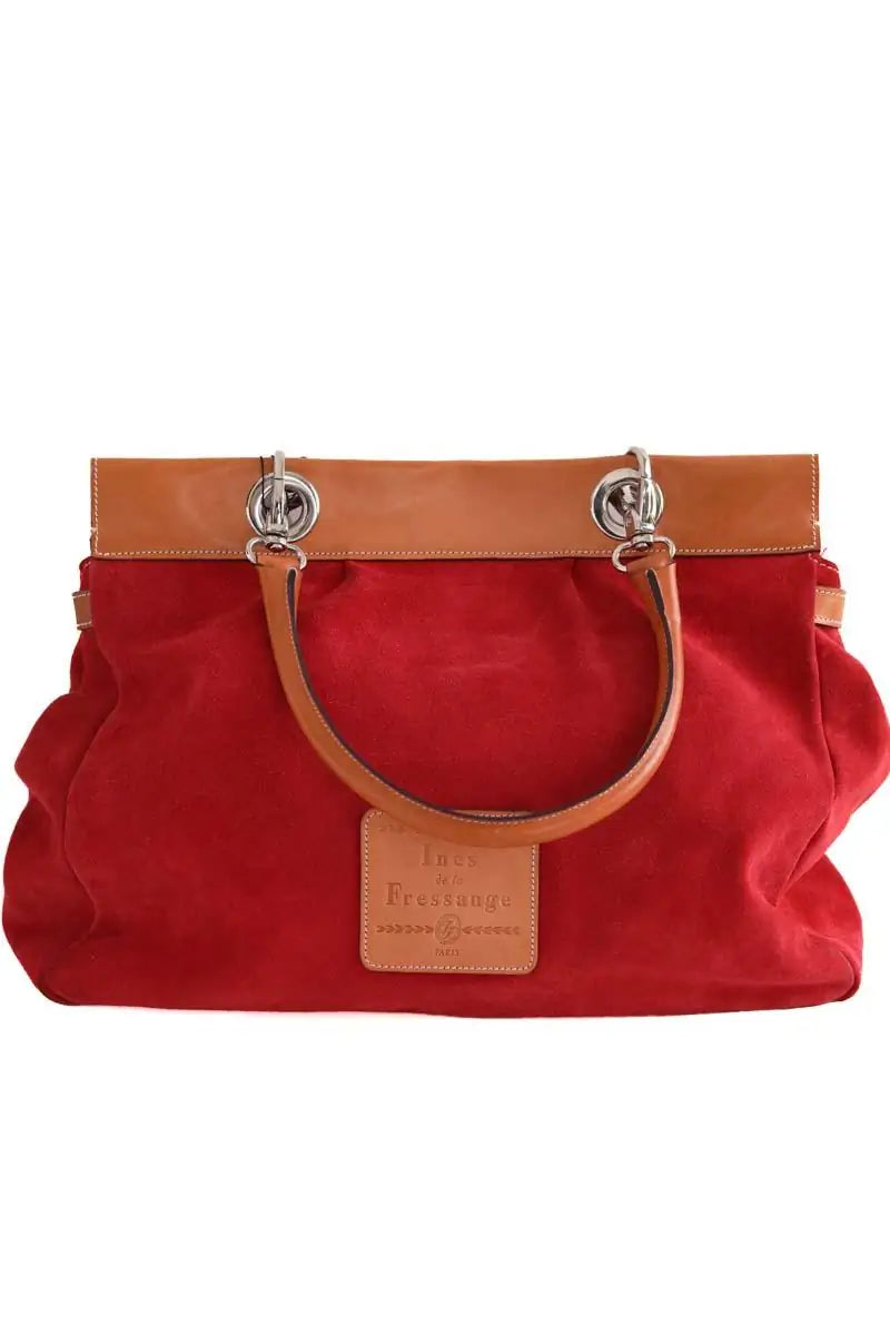 Cabas Ines de la Fressange Rouge en Daim