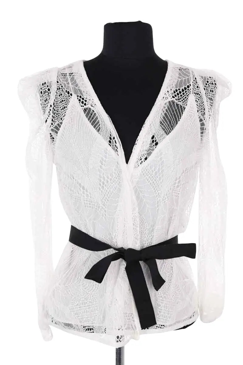 Gilet Maje Blanc en Synthétique, taille XXS - Seconde Main