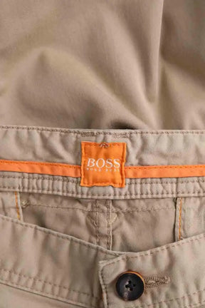 Pantalon droit Boss Kaki en Coton