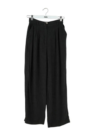 Pantalon droit Sessun Emile Noir en Viscose, taille S - Seconde Main