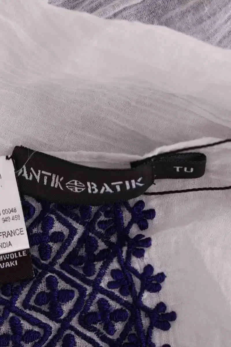 Étole Antik Batik Blanc en Coton
