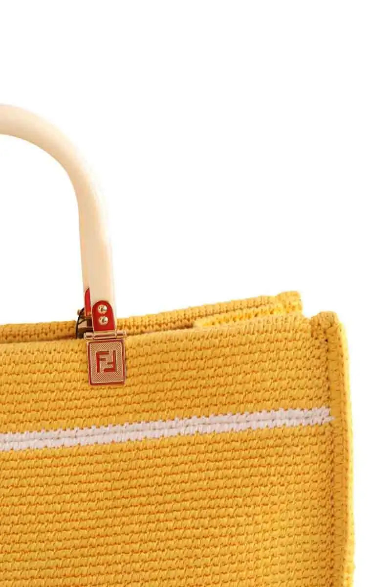Cabas Fendi Sunshine Jaune en Coton