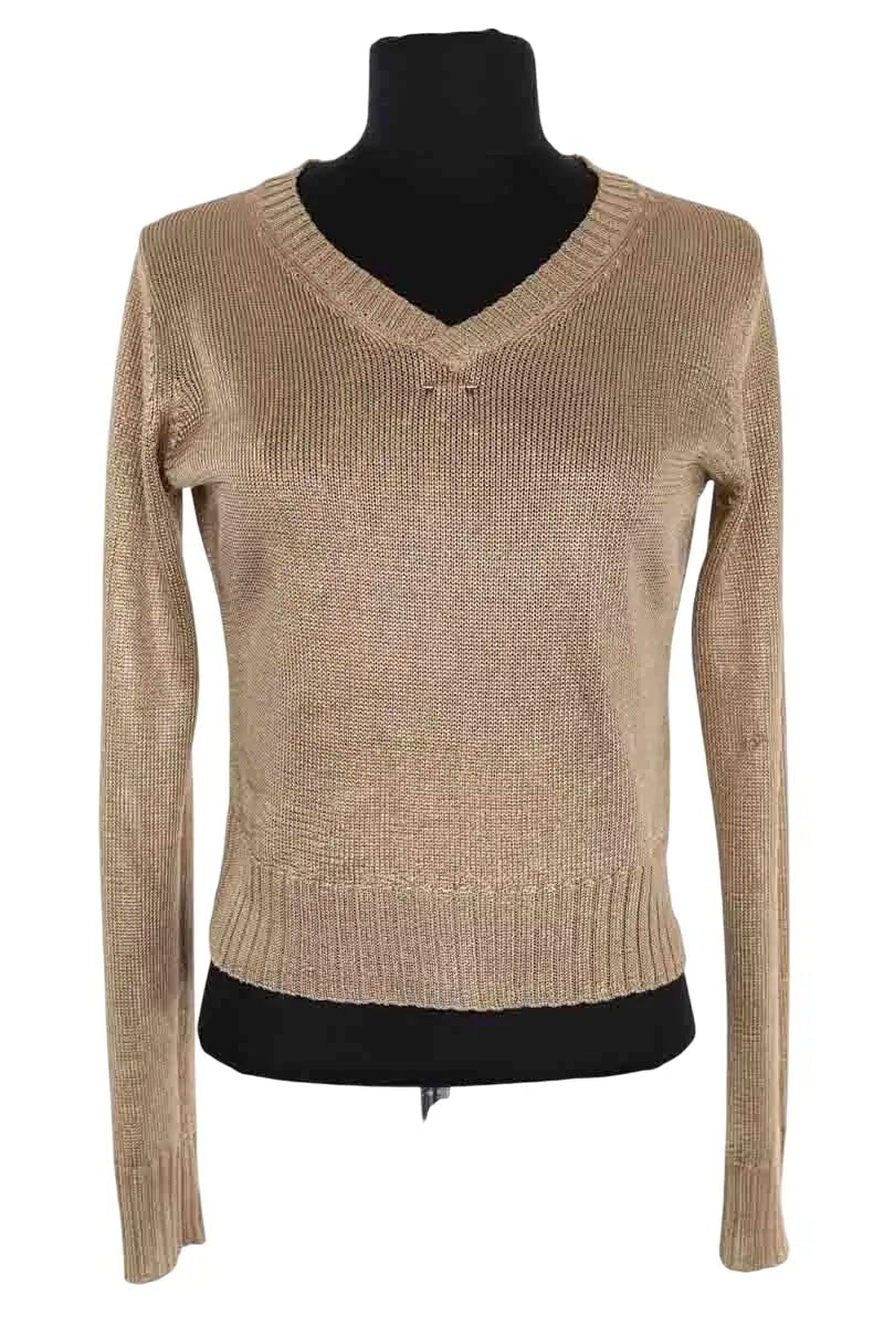 Pull Barbara Bui Doré en Synthétique, taille S - Seconde Main