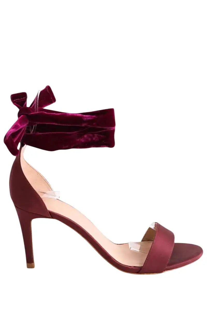 Sandales LK Bennett Helena Bordeaux en Tissu, taille 42 - Seconde Main