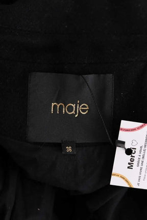 Manteau Maje Noir en Coton
