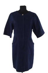 Robe Tara Jarmon Marine en Coton, taille XL - Seconde Main