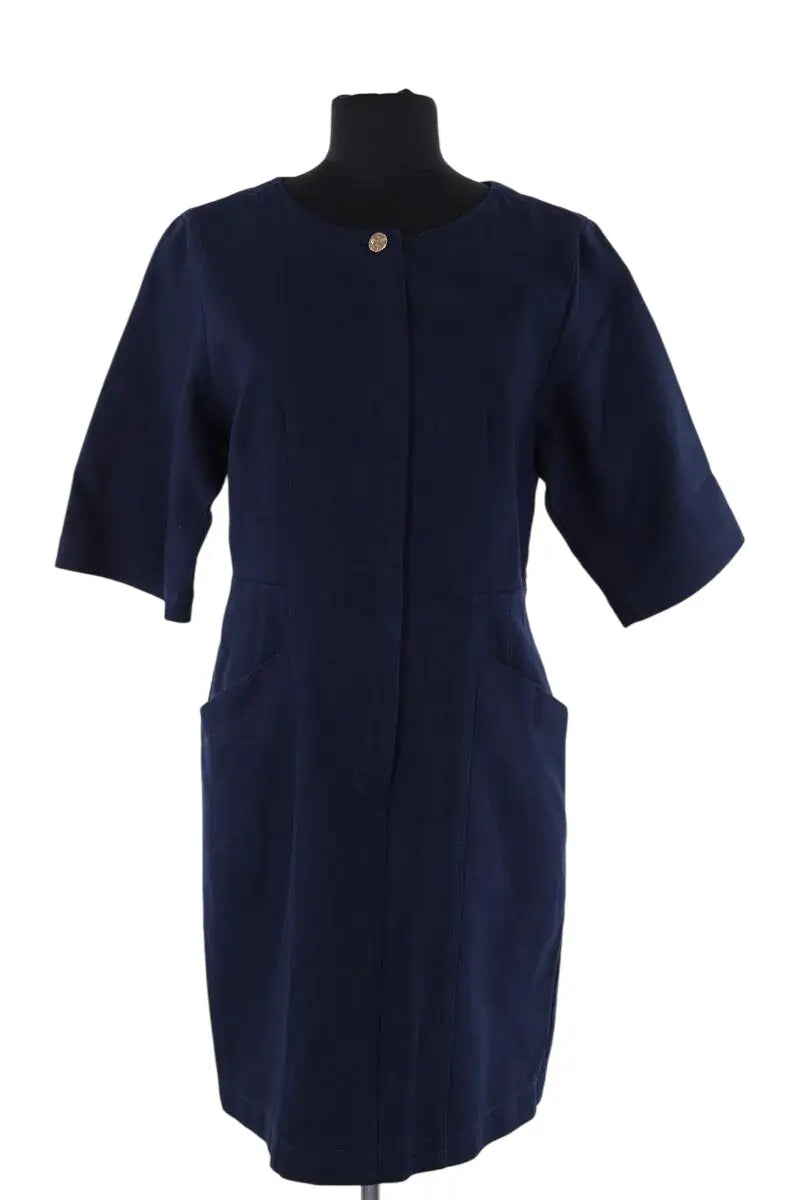 Robe Tara Jarmon Marine en Coton, taille XL - Seconde Main