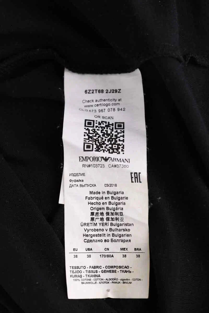 T-shirt Emporio Armani Noir en Coton