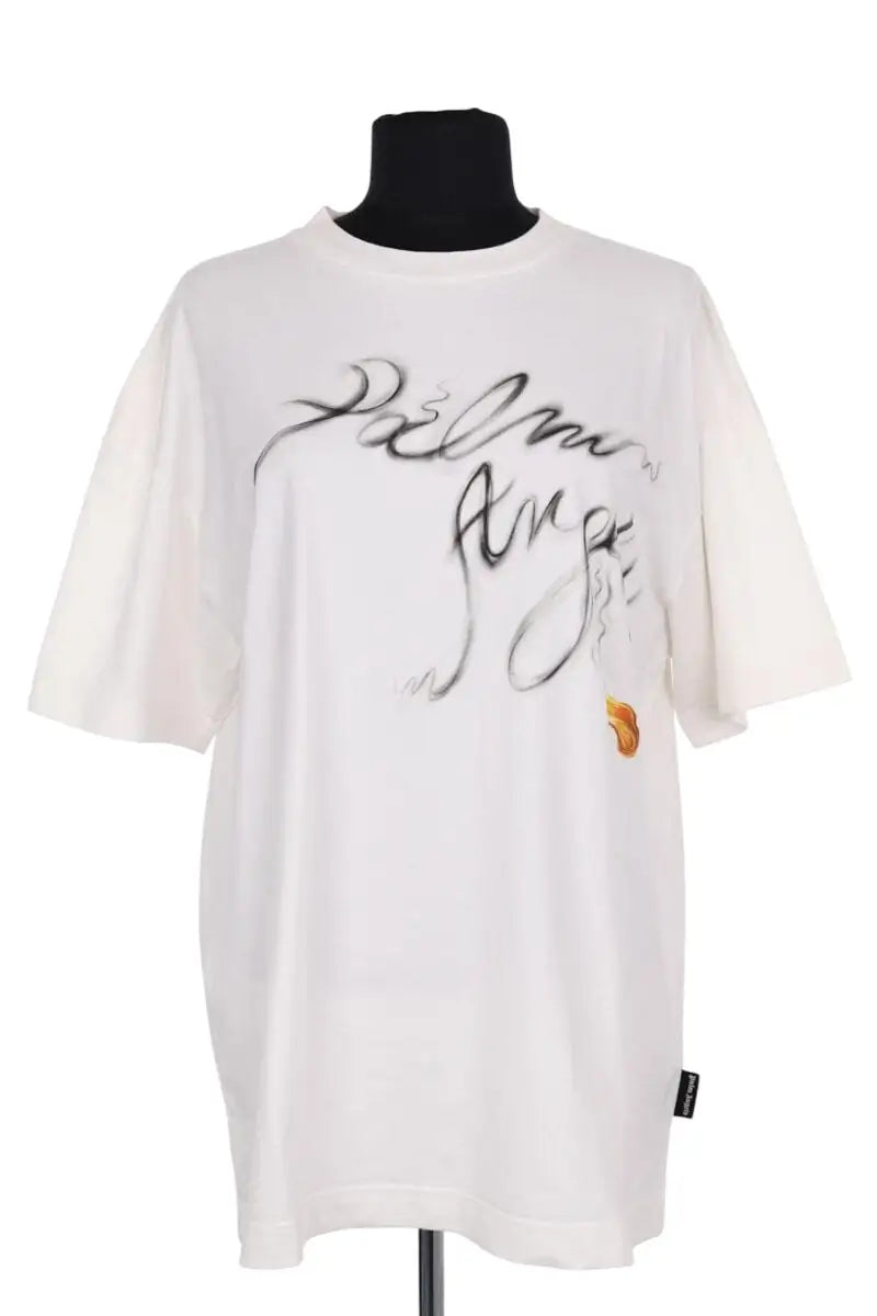 T-shirt Palm Angels Ecru en Coton, taille S - Seconde Main