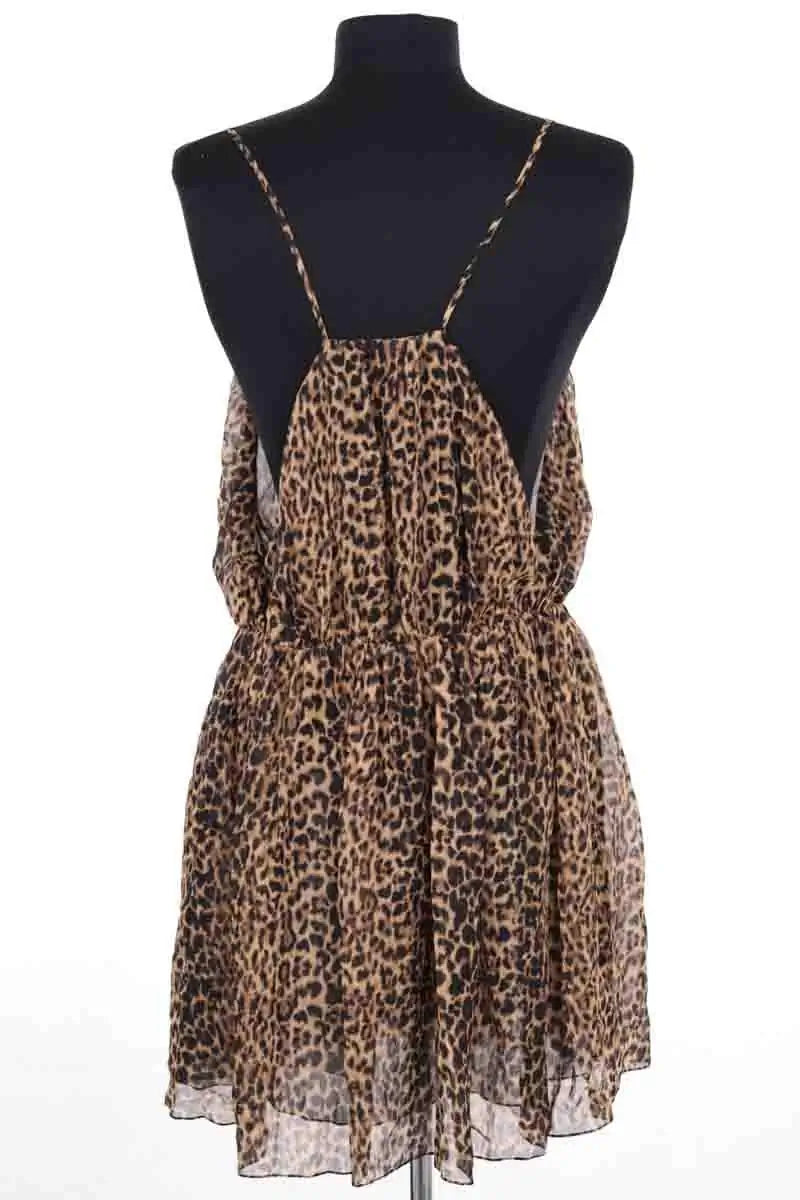 Robe Saint Laurent Marron en Soie