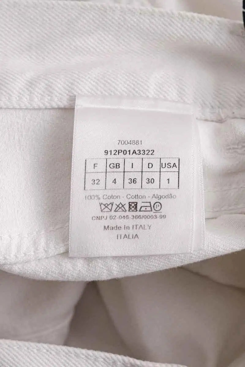 Jean droit Dior Blanc en Coton