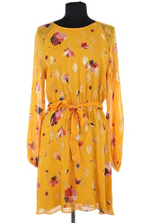 Robe Sézane Jaune en Soie, taille M - Seconde Main