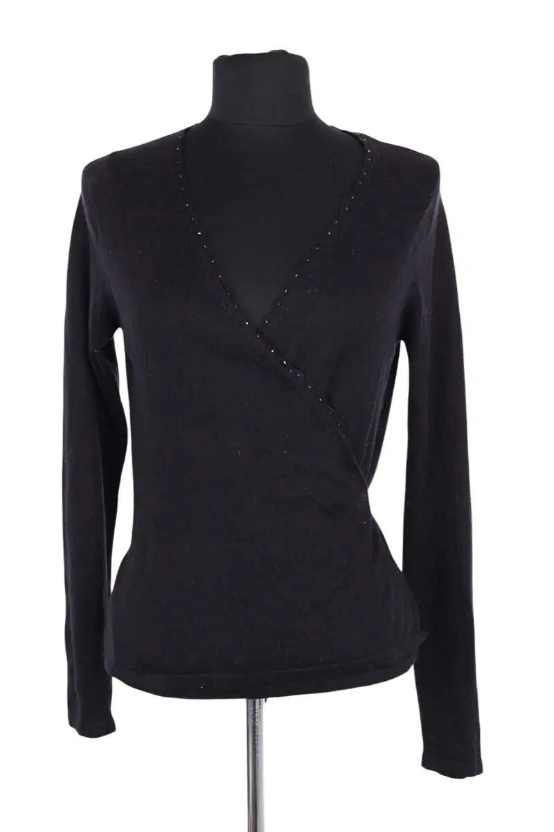 Cardigan Tara Jarmon Noir en Soie, taille M - Seconde Main