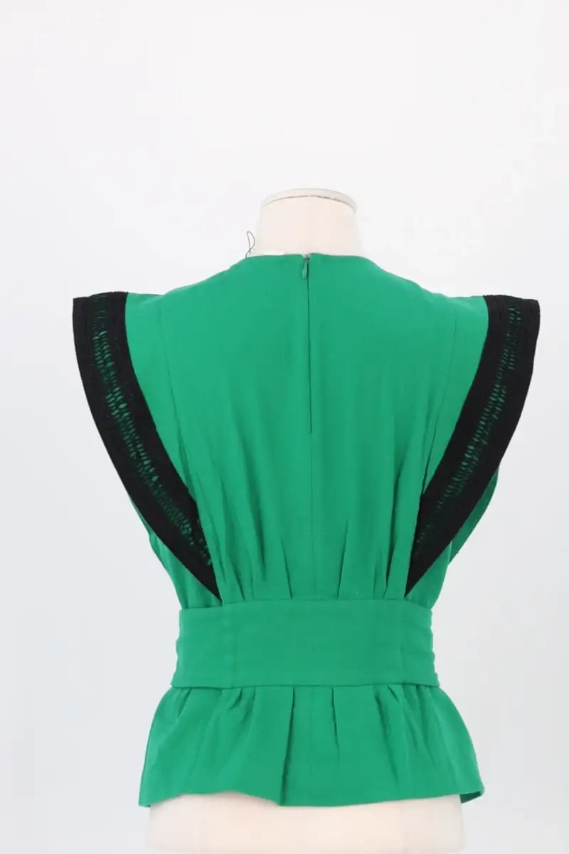 Top sans manche Ba&Sh Vert en Coton