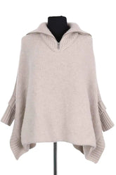 Poncho Kujten Ecru en Cachemire, taille TU - Seconde Main