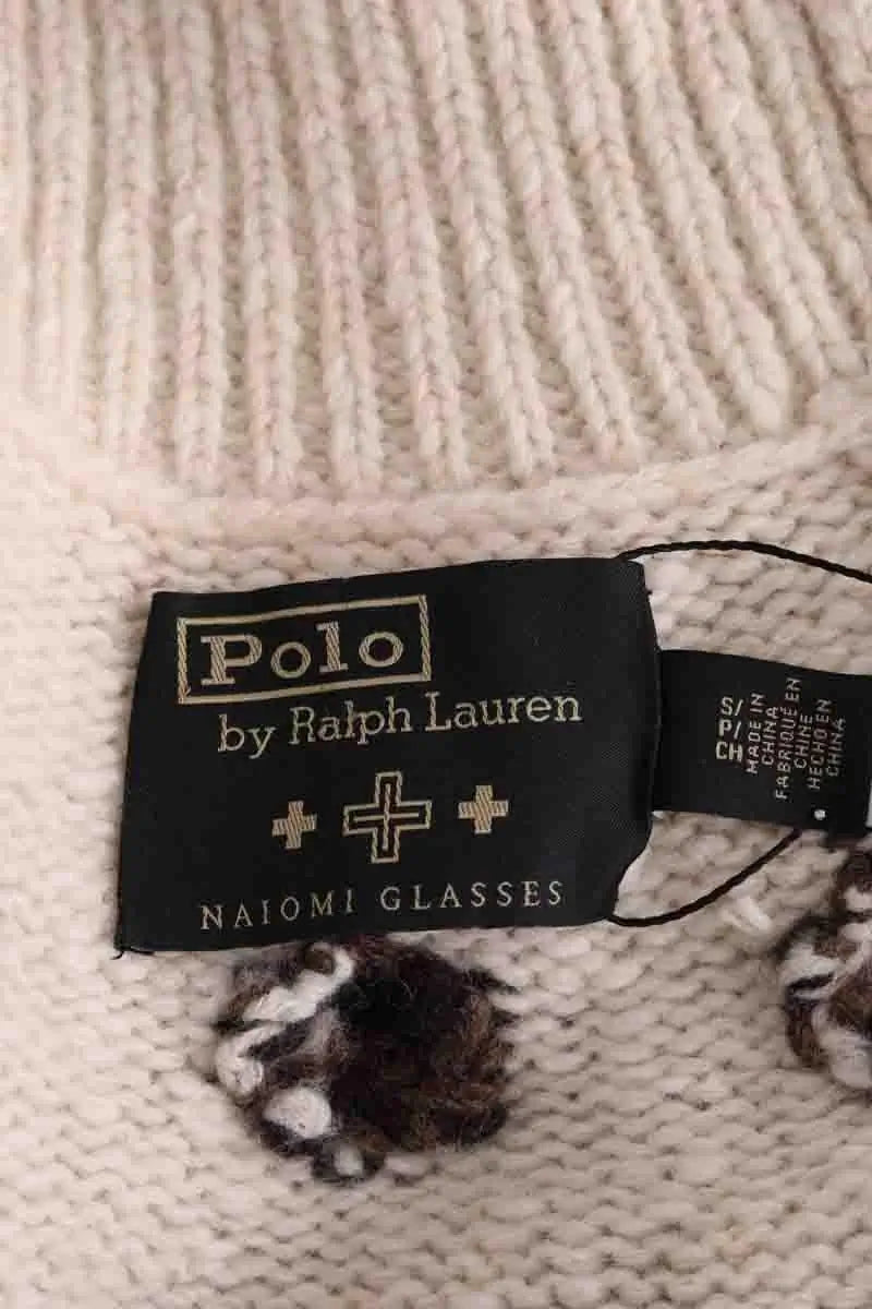 Pull Ralph Lauren Naiomi Glasses Blanc en Laine